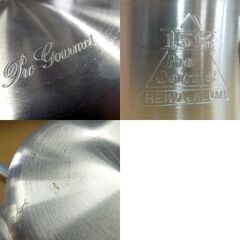 平和アルミニウム製作所 Pro Gourmet 半寸胴鍋18cm / 蓋付き15cm 片手鍋 2個セット アルミ製鍋 調理器具 レトロ 札幌市 新道東店の画像