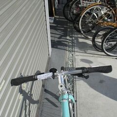 E752★18800円★整備済み クロスバイク中古自転車【アサヒ　ウィークエンドバイク　ライトグリーン　46㎝】の画像