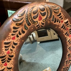 革製の鏡【F01035】の画像