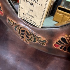 革製の鏡【F01035】の画像