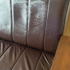 ニトリ 2人掛けソファ 合皮タイプ (ステイン2KD Nシールド DBR)の画像