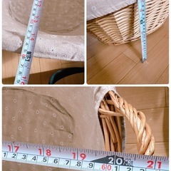 籐のカゴ　取手付きの画像