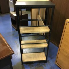 ★リユースのサカイ横浜南店★YM1720  ハイデスク ナチュラル/ブラック W101×D45×H101 クリーニング済みの画像