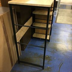 ★リユースのサカイ横浜南店★YM1720  ハイデスク ナチュラル/ブラック W101×D45×H101 クリーニング済みの画像