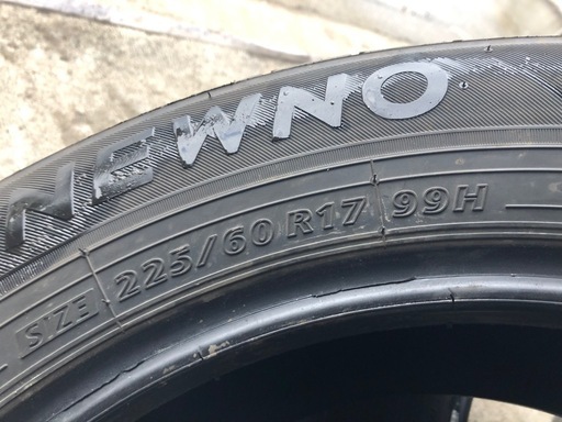 2024年製 BS 225/60R17 4本 8分山 夏タイヤのみ アルファードフォレスターなどに