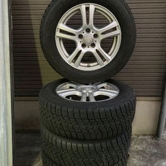 No.189スタッドレスタイヤ195/65/15  5H PCD100 アルミホイール付4本セットの画像