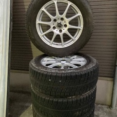 No.190スタッドレスタイヤ215/60/16  5H PCD114.3 アルミホイール付4本セットの画像