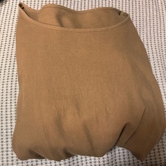 ブラウン半袖ワンピース巻きスカート風3Lの画像