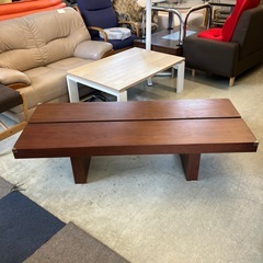 12/25まで店頭商品一部を除き半額クリスマスSALE!!開催中　イ2512-180 木製 デザイン ローテーブル コーヒーテーブル コーナーガード一部欠損 キズ汚れ有りの画像