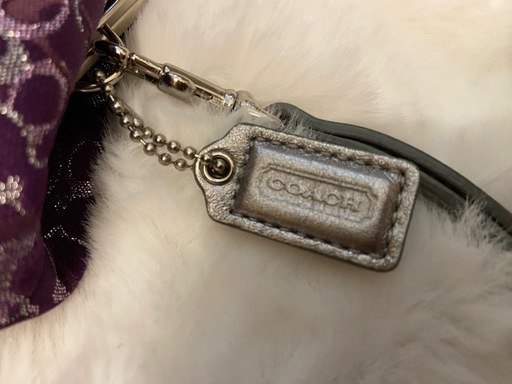 COACHパープルロゴポーチ (happy32) 古島のバッグ《ポーチ》の中古
