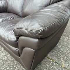 店頭引き渡し 中古 レザーソファ２人掛け ブラウン 家具の画像