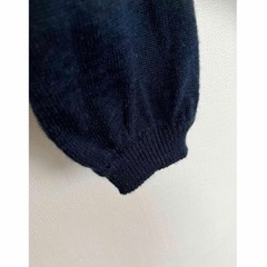 【ドラリス】ボタン　リボン付きニットセーター　ネイビーの画像