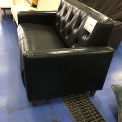 ★リユースのサカイ横浜南店★YM1723  2人掛けソファ ダークブラウン W130×D75×H75 クリーニング済みの画像