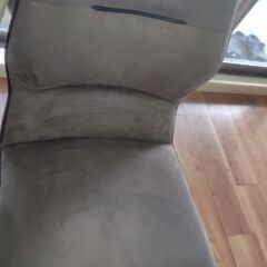 回転式　ダイニング　チェア　ブラック　スウェード　ステンレス　スチール　セラミック　４脚　➀の画像