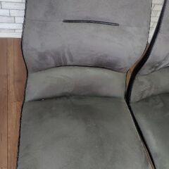 回転式　ダイニング　チェア　ブラック　スウェード　ステンレス　スチール　セラミック　４脚　➀の画像
