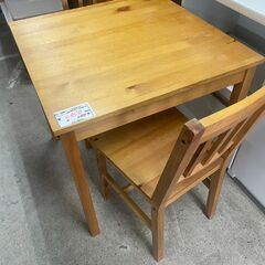 リサイクルショップどりーむ天保山店　No5396 2人掛けダイニングセット　テーブル　椅子二脚　タマリビング　コンパクトで邪魔にならない🎵の画像