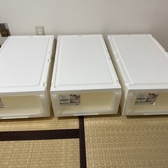 Fits 衣装ケース　天板頑丈タイプ　3個セット&4段の衣装ケースオマケ付きの画像