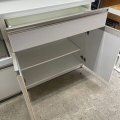 リサイクルショップどりーむ天保山店　No5387 キッチンボード　創愛ファニチュア　リンクL８０T　大型キッチン収納　人気の白🎵　大容量♪の画像