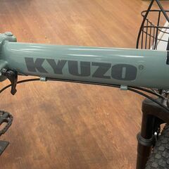 リサイクルショップどりーむ天保山店　No572 折りたたみ自転車　KYUZO　20インチ　KZ-110　ギア切替6段変速　後付けカゴ　ライト付属　美車♪　折りたたみ可能で便利♪　状態綺麗です🎵の画像