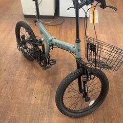 リサイクルショップどりーむ天保山店　No572 折りたたみ自転車　KYUZO　20インチ　KZ-110　ギア切替6段変速　後付けカゴ　ライト付属　美車♪　折りたたみ可能で便利♪　状態綺麗です🎵の画像