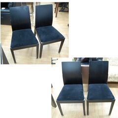 ② 4人掛けダイニングセット 幅160×奥85×高73cm ブラック系 木目調 エナメル塗装 大型ダイニング 札幌市 清田区 平岡の画像