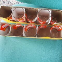 サントリーオレンジエード、グラス、かわいいグラス、企業物、１０個１セットの画像