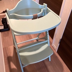 大和屋 アッフルチェア ハーブグリーン ハイチェア ベビーチェアの画像