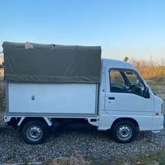 赤帽仕様　スバルサンバートラック切替4WD 走行少　幌付コンテナ　5MT 車検有の画像