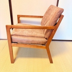 1人用チェア・ソファ フェイクレザー　ブラウンの画像