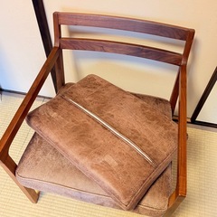 1人用チェア・ソファ フェイクレザー　ブラウンの画像