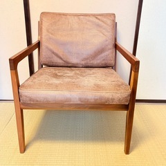 1人用チェア・ソファ フェイクレザー　ブラウンの画像