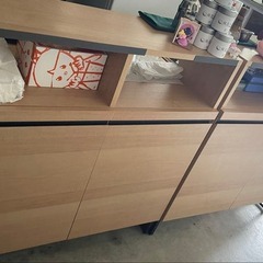 【店舗受取限定】キッチンカウンター（バタフライ天板付き）の画像