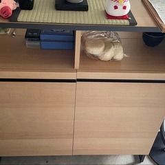 【店舗受取限定】キッチンカウンター（バタフライ天板付き）の画像