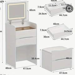 本日､明日の朝イチ取りに来てくれる方☆ライト付きドレッサーの画像
