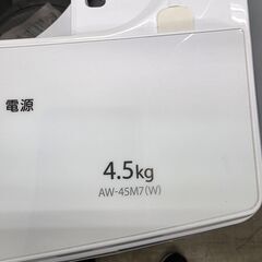 J2199【リユースのサカイ柏店】TOSHIBA　東芝 4.5kg 全自動洗濯機　AW-45M7（W）　2019年製　動作確認、クリーニング済み　参考価格41,580円の画像