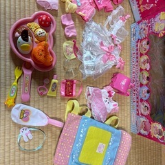 メルちゃん　人形　ベビーカー　おしょくじ＆はみがきセット　洋服などの画像