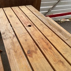 ガーデニングテーブルセット／テーブル①ベンチ②の画像