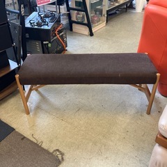 12/25まで店頭商品一部を除き半額クリスマスSALE!!開催中 　M2512-181 ダイニング チェア ベンチ ブラウン キズ汚れ有りの画像