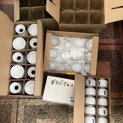 　ガラス製取っ手付きジョッキ複数　おちょこ　ケースセットの画像