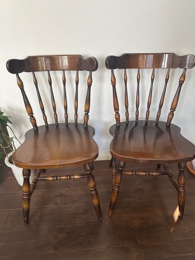 飛騨産業　ダイニングチェア　キツツキマーク2台セット