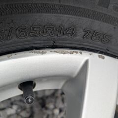 サマータイヤホイール4本セット　155/65R14　ワゴンR純正ホイールの画像