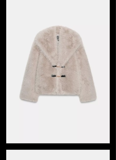 ZARA ショートフェイクファーコート　トグルボタン