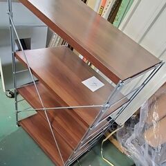 棚　スチールユニットシェルフ　中古品　木製棚板４段　④ 　引き取りまたは近隣配送可（実費）の画像