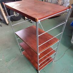 棚　スチールユニットシェルフ　中古品　木製棚板４段　⑥ 　引き取りまたは近隣配送可（実費）の画像
