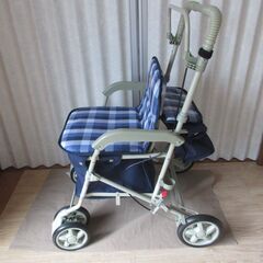 ★新品★シルバーカー★SHIMA★楽天市場で買いました。★色：ちぇくブルー★BOX無し★手渡しのみ★の画像