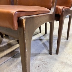 ヴィンテージチェア　レトロ 洋風チェア 6脚まとめて　本革 木製の画像