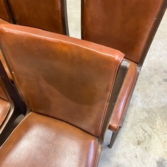 ヴィンテージチェア　レトロ 洋風チェア 6脚まとめて　本革 木製の画像