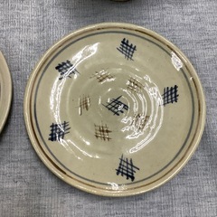 格子柄のカップ&ソーサーの画像