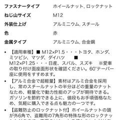 ホイールナット　M12×P1.5　　の画像