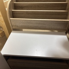 スマート・アイ(smart-i) 本棚 【 絵本 ラック 3点セット】 子供用 収納 ミニデスク付き スリム runit (ヴィンテージオーク／ホワイト)の画像